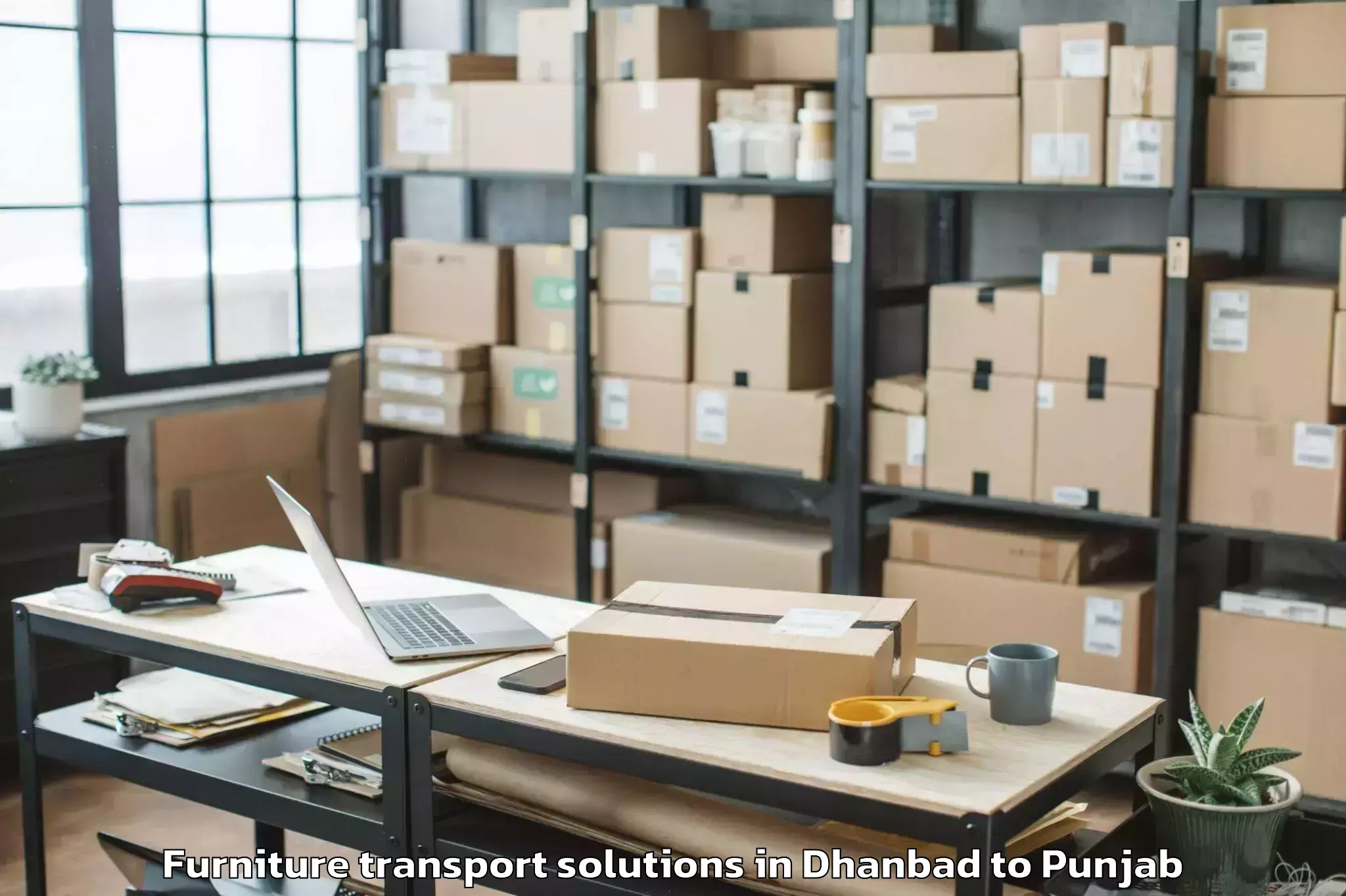 Professional Dhanbad to Dinanagar Furniture Transport Solutions